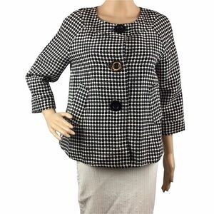 Max Studio Swing Jacket Size S Black Circle Print